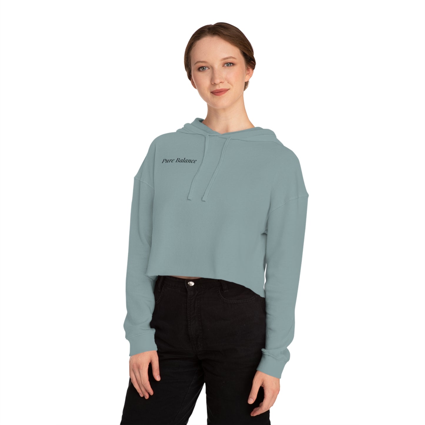 Pure Balance Women’s Cropped Hoodie – Mindful Comfort & Modern Minimalist Style