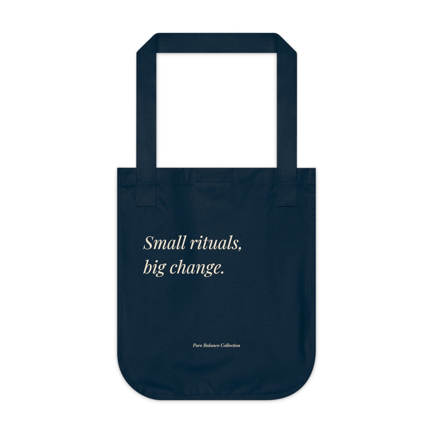 The Balanced Edit Black Canvas Tote – “Small Rituals, Big Change” Everyday Bag