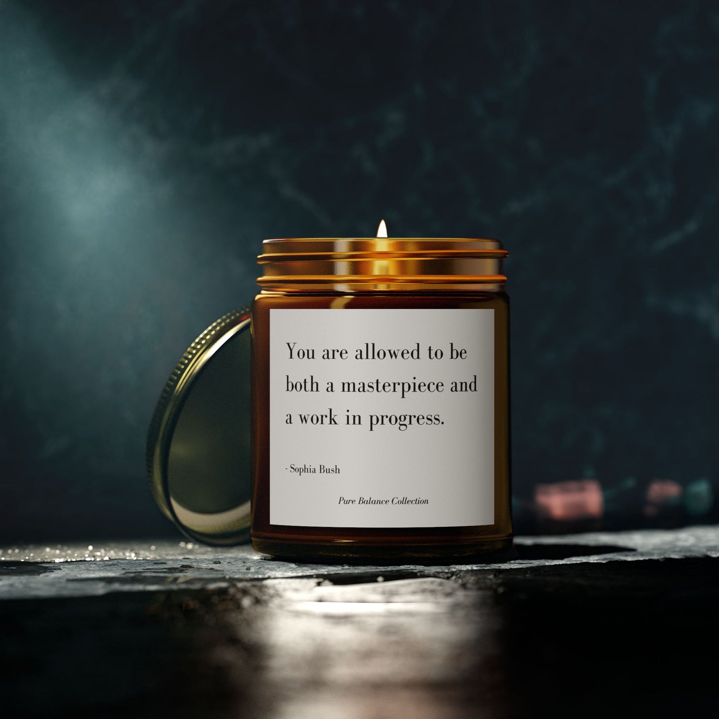 Inspirational Scented Candle – Coconut Apricot Wax | Self-Care Gift with Positive Affirmation Quote