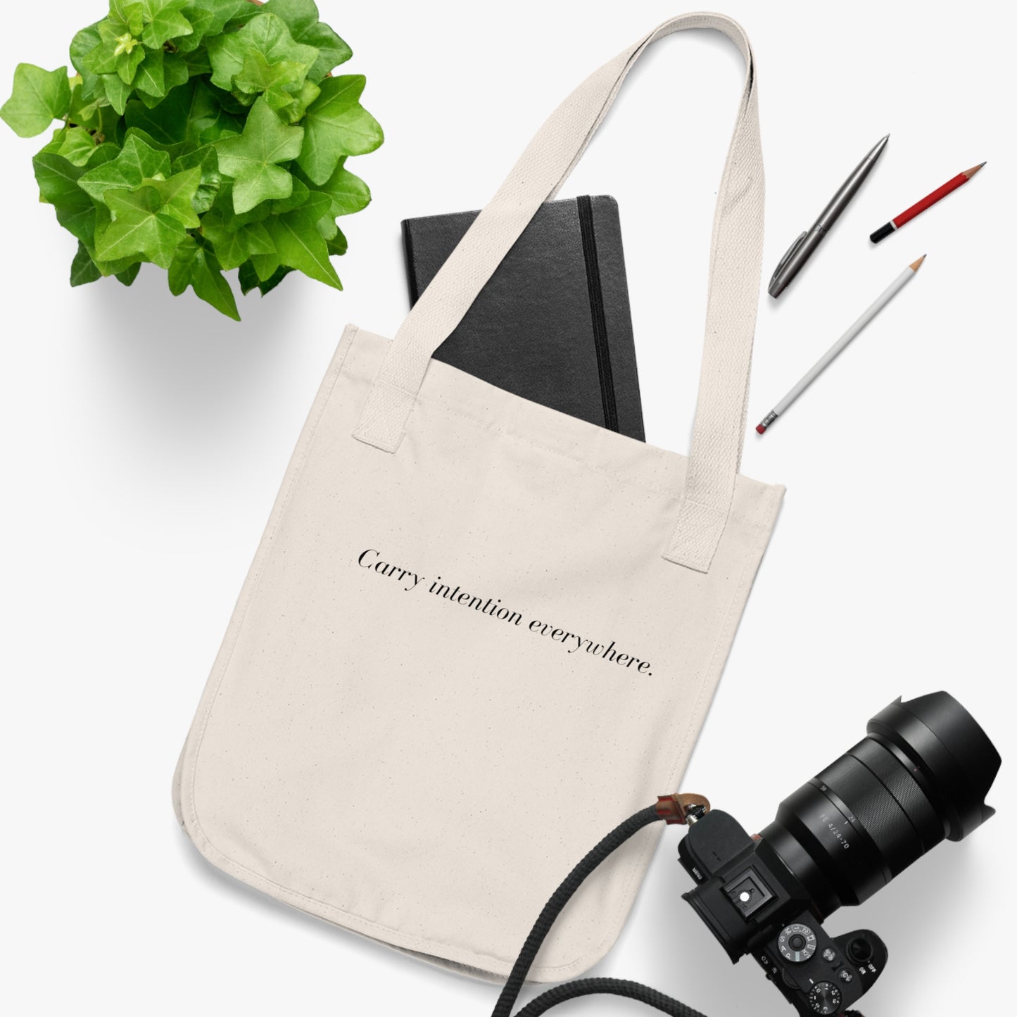 Eco-Friendly Tote Bag – “Carry Intention Everywhere” | Sustainable Everyday Tote for Mindful Living | Personalize