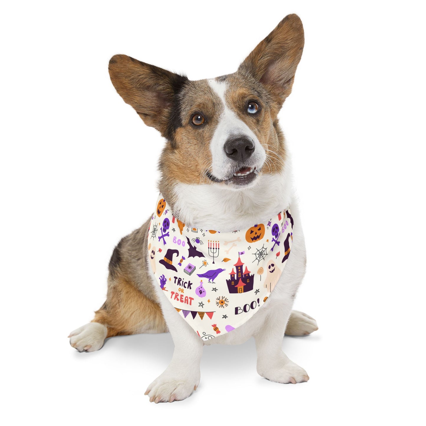 Festive Pet Bandana Collar for Halloween, Trick or Treat Dog Accessory, Cute Pets Holiday Gear, Spooky Costume for Dogs