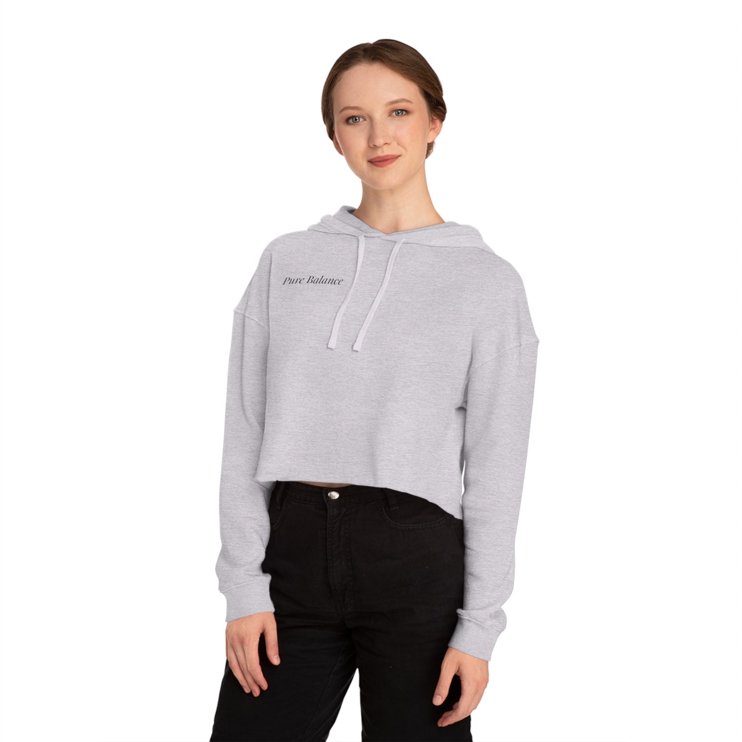 Pure Balance Women’s Cropped Hoodie – Mindful Comfort & Modern Minimalist Style