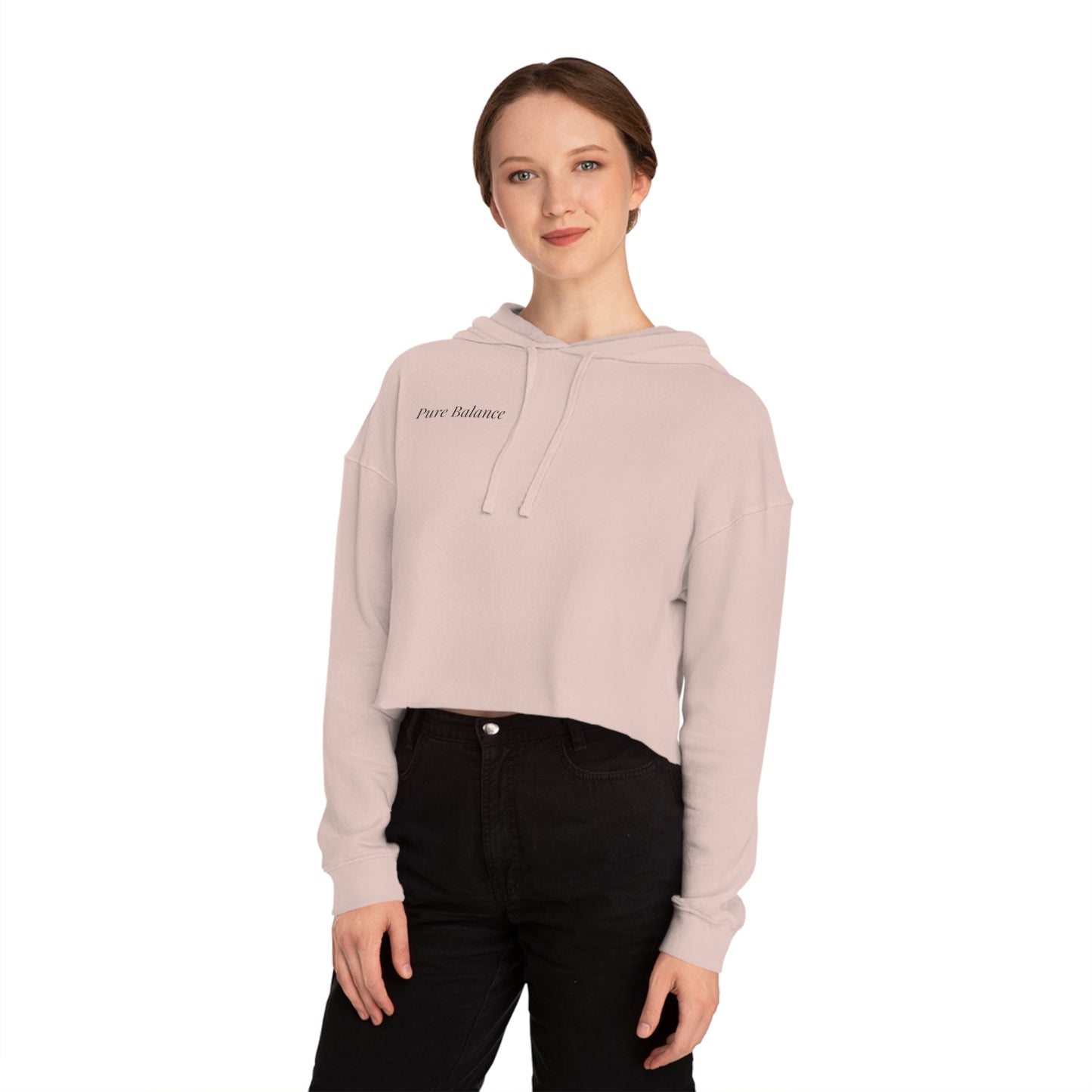 Pure Balance Women’s Cropped Hoodie – Mindful Comfort & Modern Minimalist Style