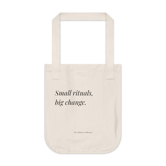 The Balanced Edit Organic Tote Bag – “Small Rituals, Big Change” | Eco-Friendly Everyday Carryall