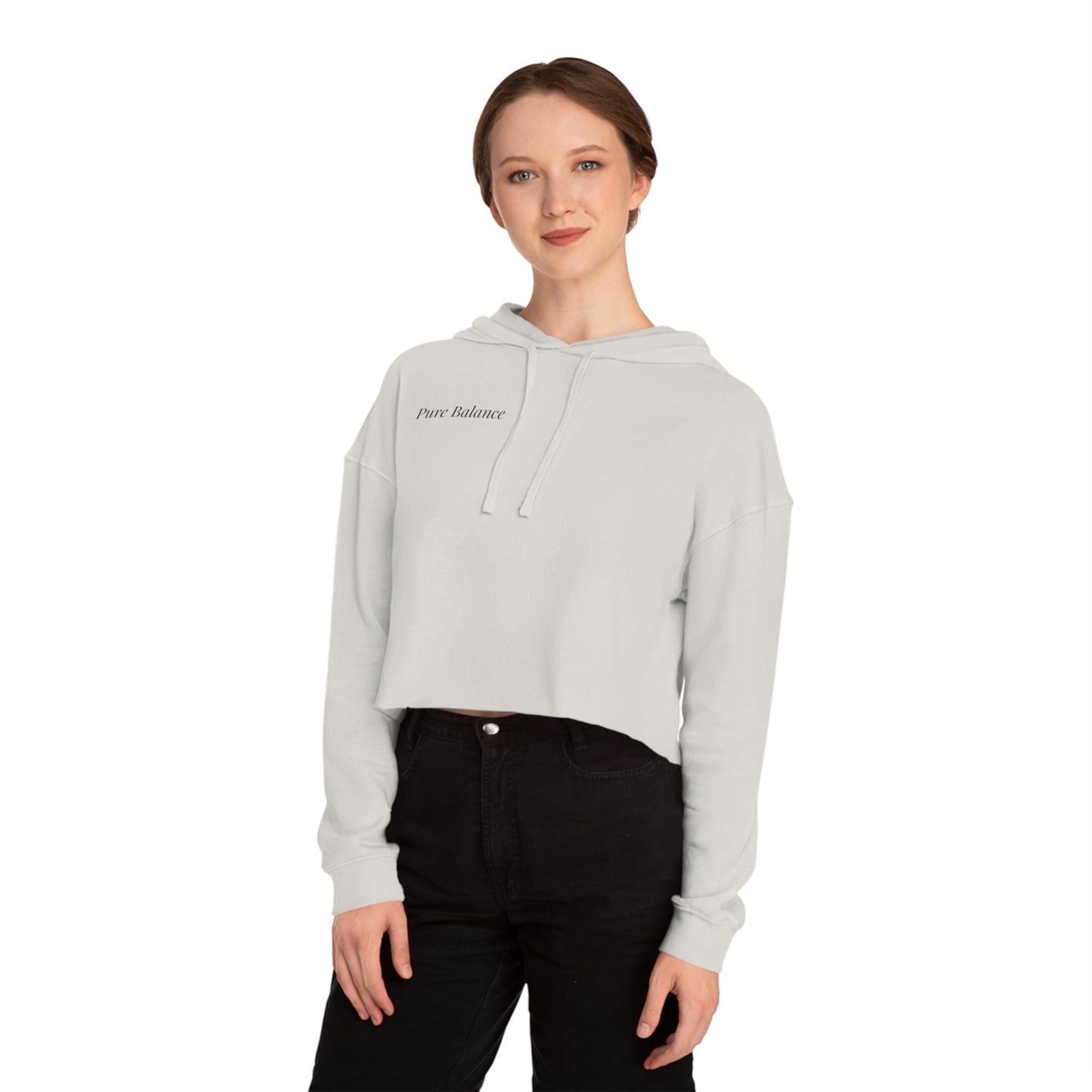 Pure Balance Women’s Cropped Hoodie – Mindful Comfort & Modern Minimalist Style
