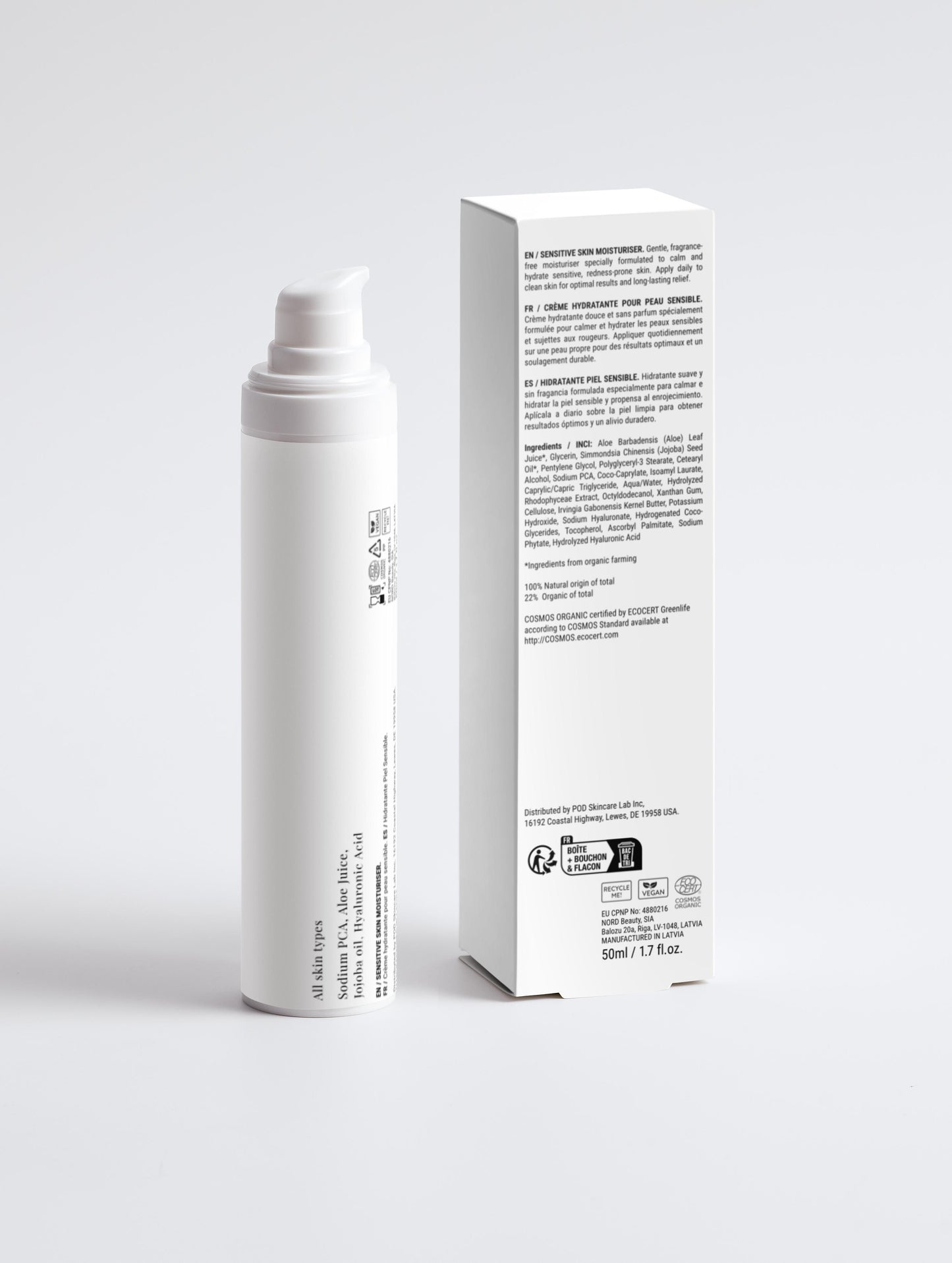 Organic Sensitive Skin Moisturiser, Fragrance Free